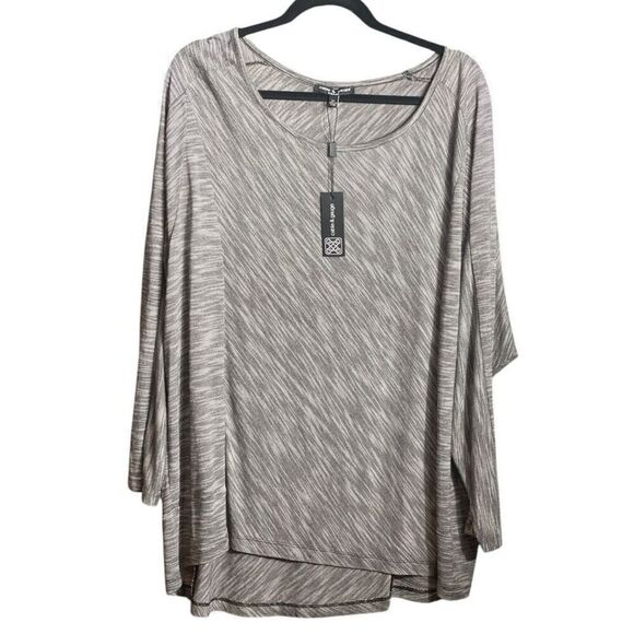 Cable & Guage Plus Size Black & White Relaxed Fit Blouse Size 2X NWT - Picture 1 of 5